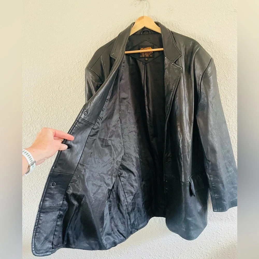 Vintage Canyon Outback Leather Goods Black Leather Jacket
